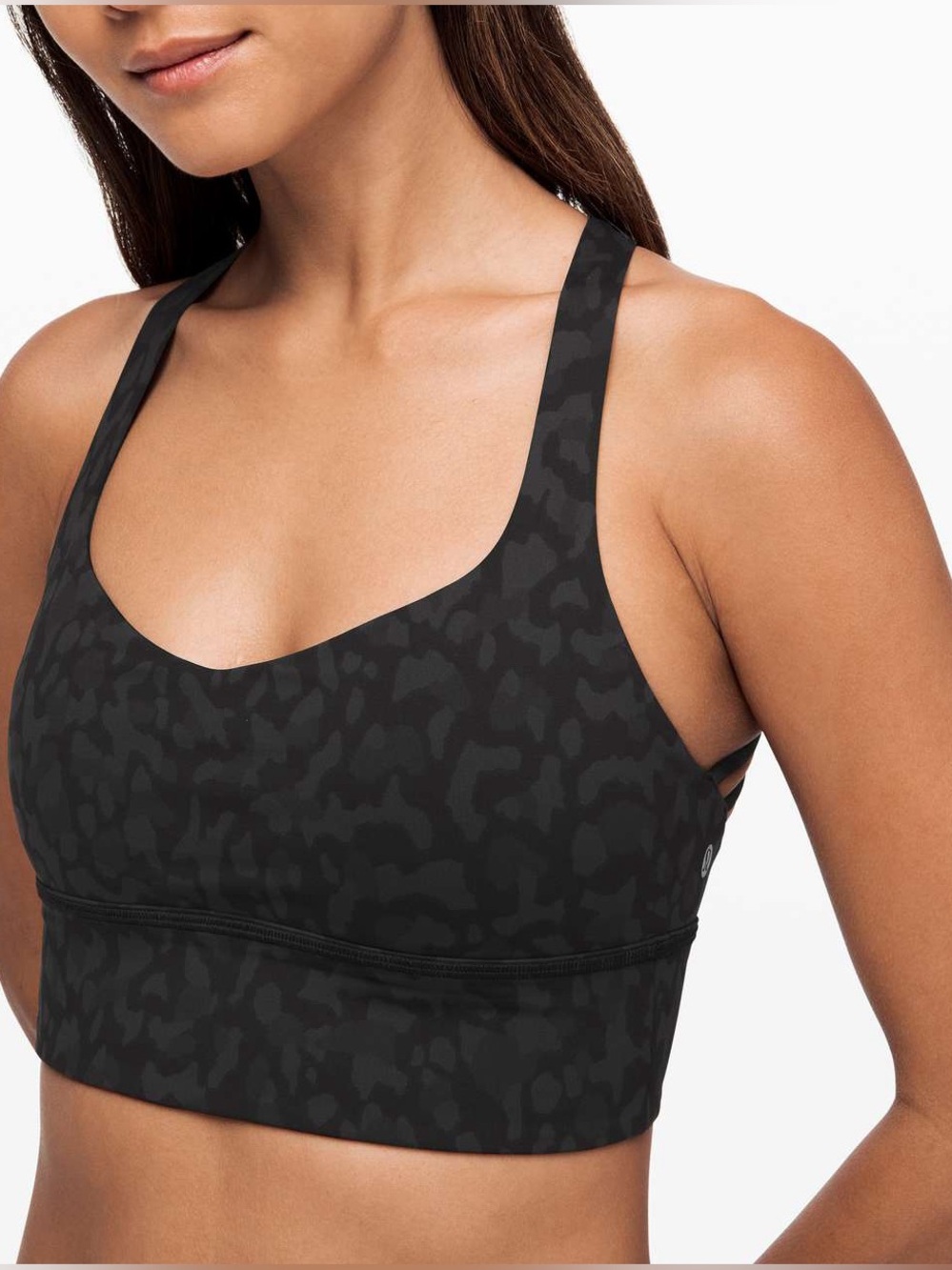 Lululemon Free To Be Wild Long Line Bra Size 4 Formation Camo Deep Coal Multi